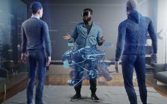 Equipo de desarrollo trabajando en entorno virtual